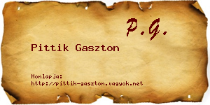 Pittik Gaszton névjegykártya